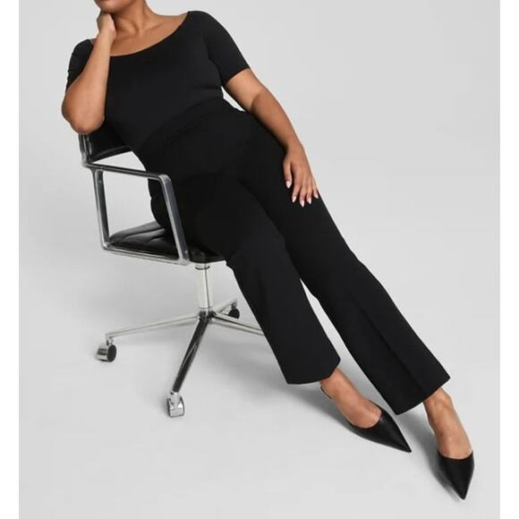 Spanx Supersmooth Perfect Fit High Rise Ponte Kick Flare Pants Black Medium - Picture 1 of 10